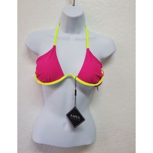Zaful Bikini Top Womens Size 6 NEW Swimwear Summer Underwire Bra Pink Neon Yello
